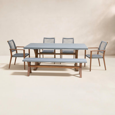 Fleur 74" Eucalyptus Patio Dining Set