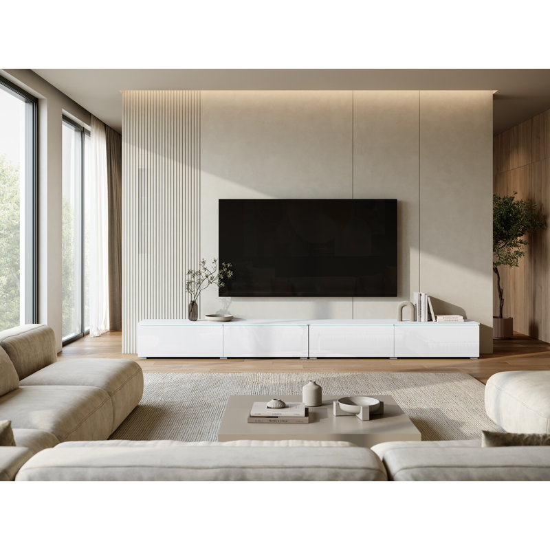 DONNA 300 Unfinished TV Stand for TVs up to 88", White