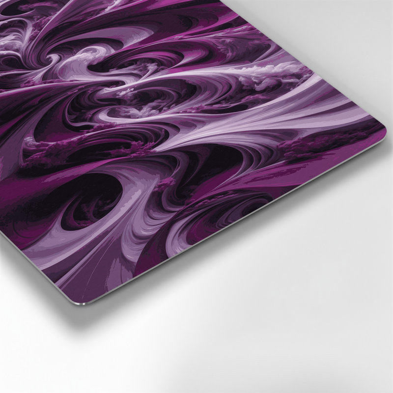 Paysage abstrait 70, art mural en métal mauve, H 12 po x l 18 po