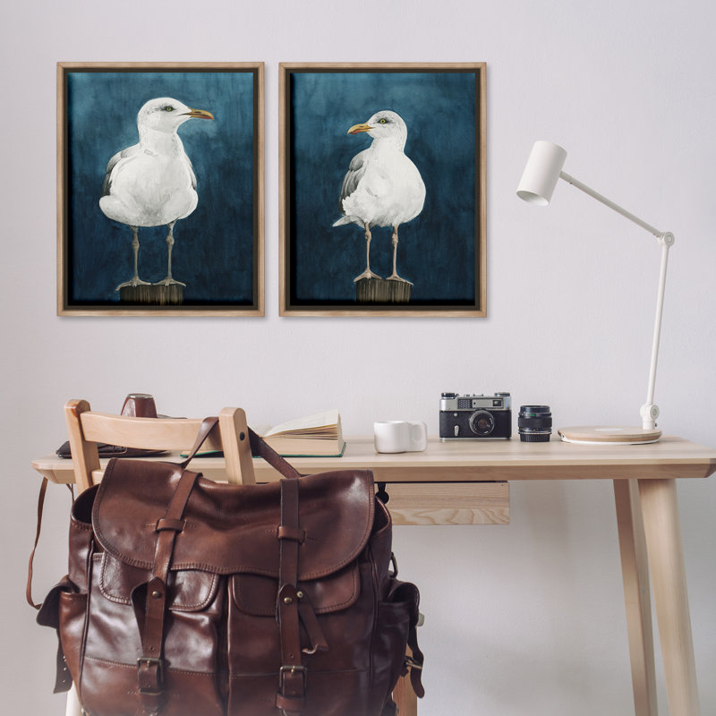 Ensemble de 2 toiles flottantes Seagull, Cadre flottant orme Montalcino, H 31 po x l 25 po