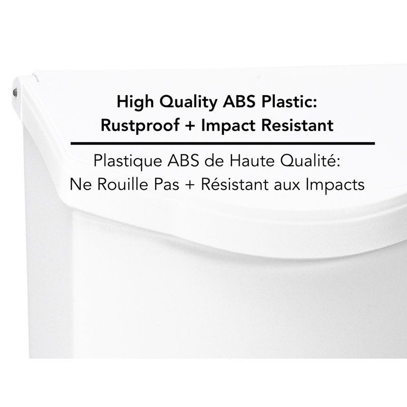 Modern White Lockable Wall Mounted Plastic Mailbox