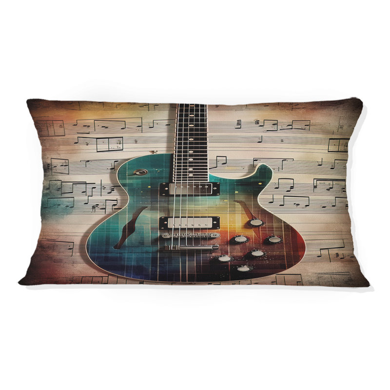 Jouant à la mélodie - coussin décoratif imprimé de musique
