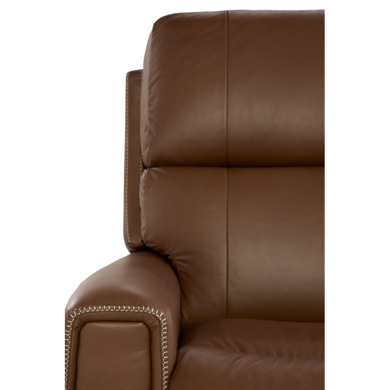 Fauteuil inclinable berçant en cuir Apollo, Cuir synthétique caramel, Électrique