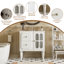 Ensemble de meuble-lavabo de style rétro avec lavabo en céramique 30 po, meuble-lavabo simple autoportant avec 2 tiroirs, armoire de rangement pour salle de bain, blanc