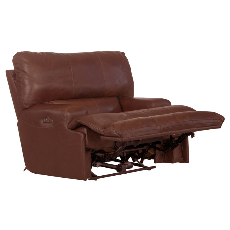 Fauteuil inclinable électrique Anjuman, Non, Électrique, Cuir véritable noyer