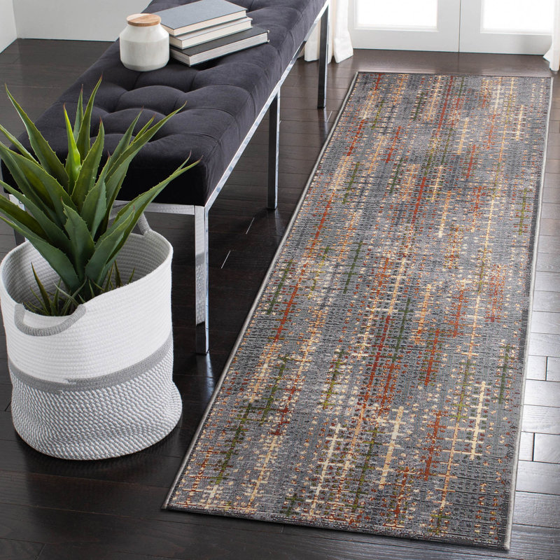 Tapis intérieur / extérieur Joub Sienna, Tapis de couloir 1 pi 11 po x 7 pi 6 po