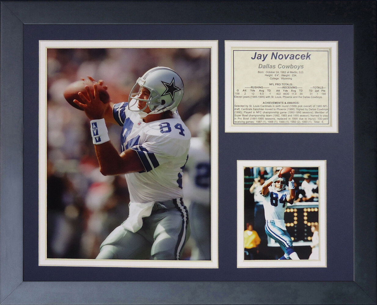 Jay Novacek Dallas Cowboys Autographed Super Bowl Photo Framed