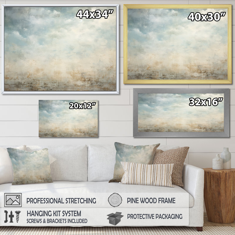 " Elegant Sky Whispers VI ", Silver Single Picture Framed, 12" H x 20" W x 1" D
