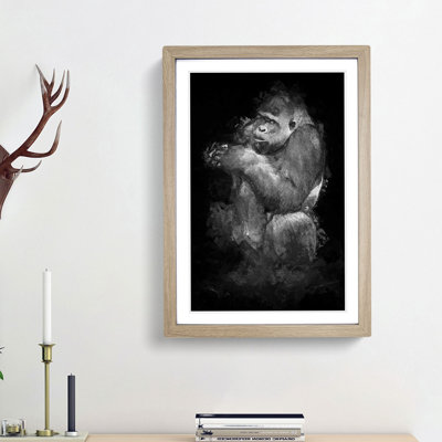 Lowland Gorilla in Abstract - Picture Frame Painting Print on MDF