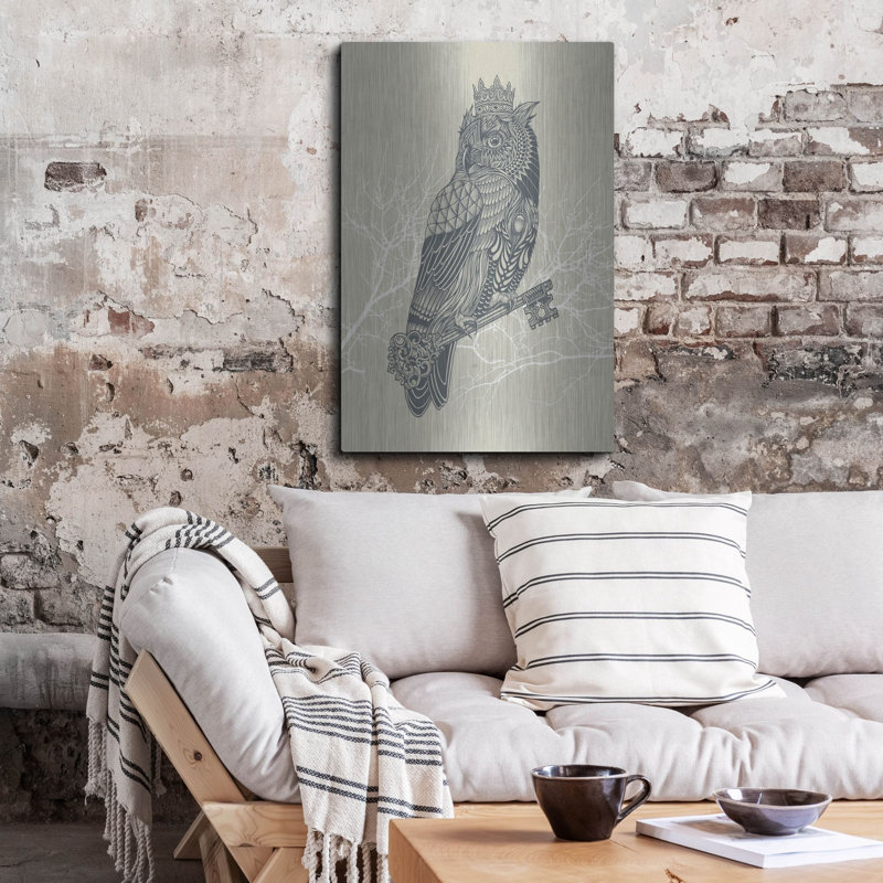 Owl_King ', art mural en métal, H 36 po x l 24 po