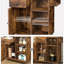 Meuble de rangement pour îlot de cuisine avec tiroir, étagère à épices et porte-serviettes, design gain de place, brun rustique