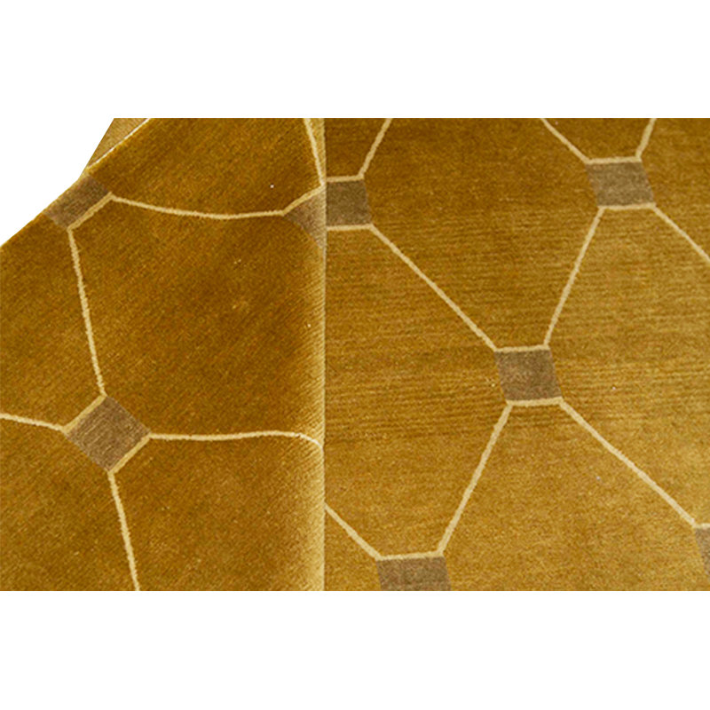 Hand-Knotted High-Quality Yellow Area Rug