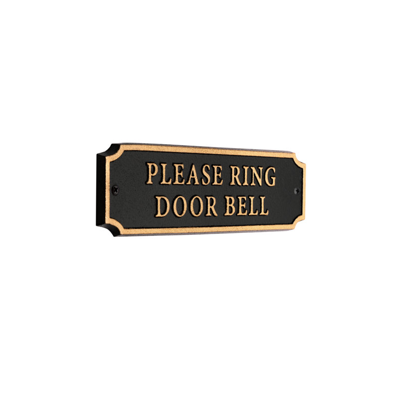 Plaque de coin de porte coupée - Sonnette Veuillez sonner