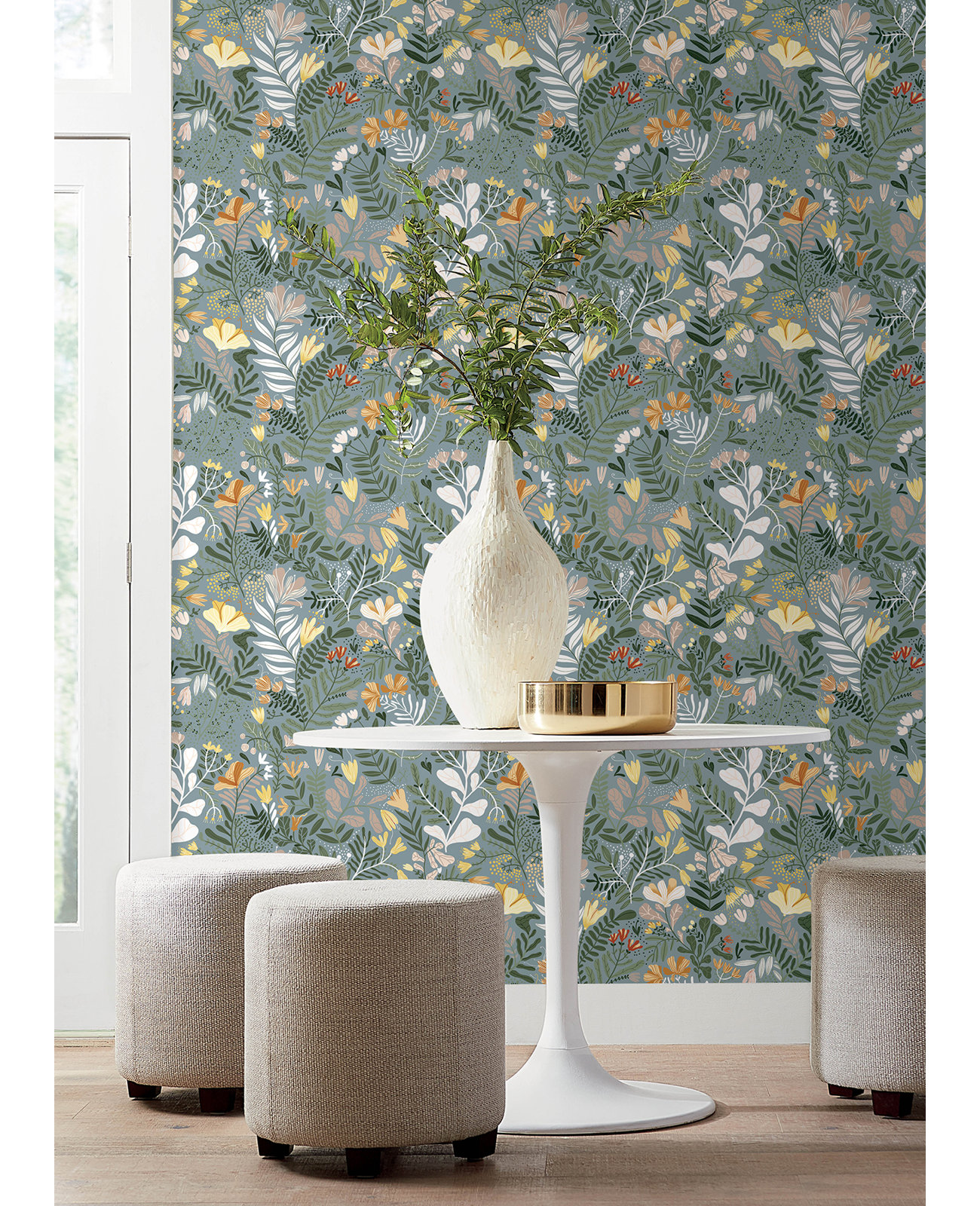 Kathryn Wallpaper, Green/Yellow/Cream