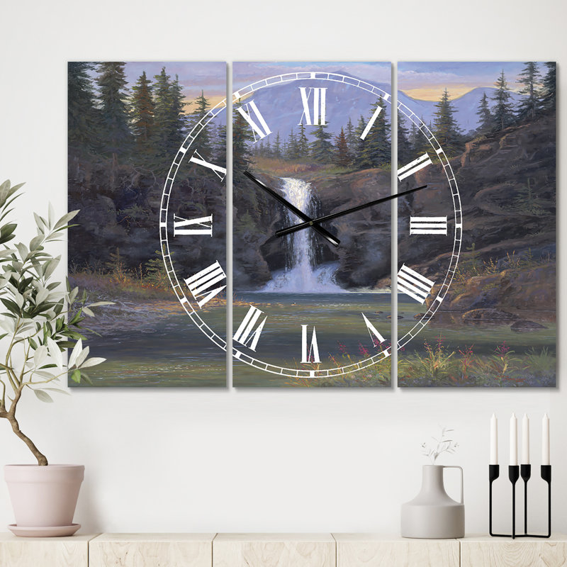 Horloge murale 3 panneaux