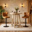 Table de bar ronde en bois clair