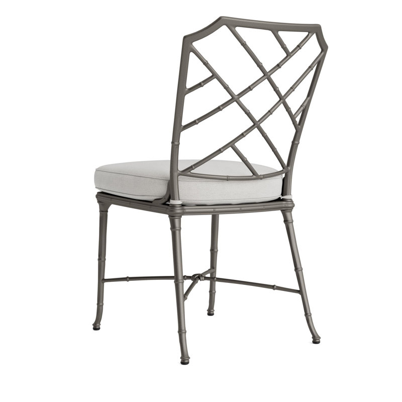 Calcutta Outdoor Dining Side Chair, Mica, Fusion Dove, White