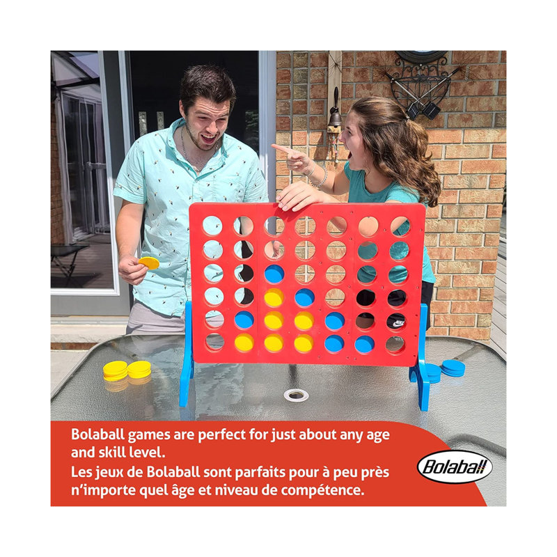 Bolaball Giant 4-in-a-Row Outdoor Game with Plastic Coins