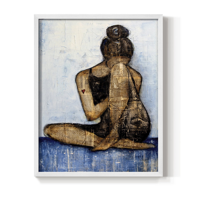 «Don't Break My Heart», reproduction encadrée - bois massif, H 10 po x l 8 po, Blanc