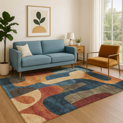 Tapis abstrait lavable à la machine de qualité supérieure Mayfield AMF1867