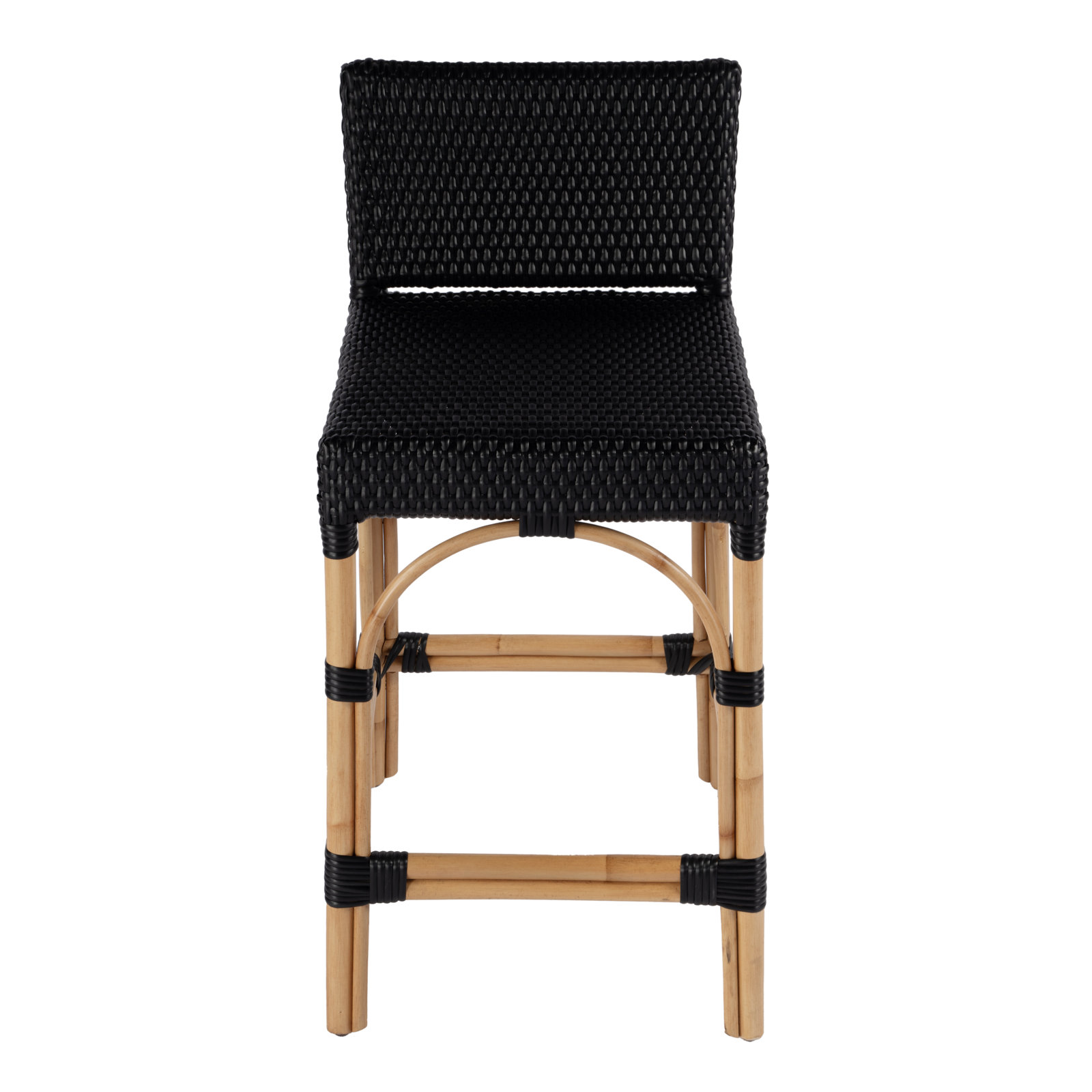 Estella Bar and Counter Stool, Black/Natural, Counter Stool (24" Seat Heigh)t