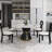 8 Seat Dining Table Set With Modern Key-shaped Dining Chairs, 9-piece Dining Set-297745855-297745857