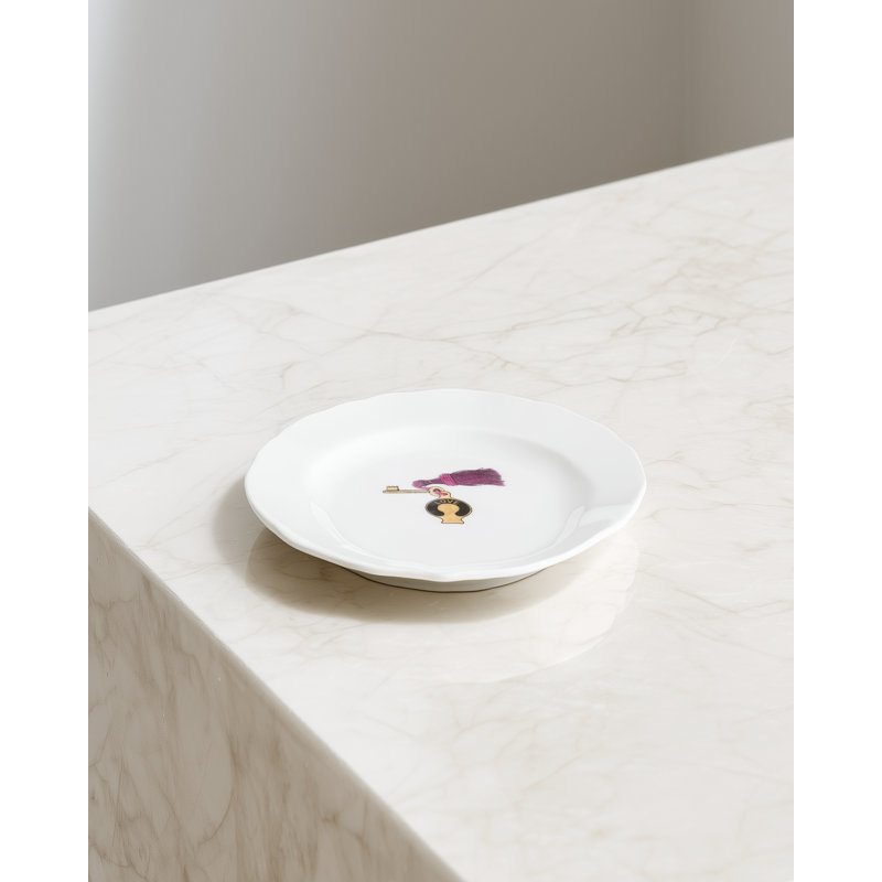 Assiette 6 po Thibaud Herem Objet (clé), Blanc / Rose / Jaune