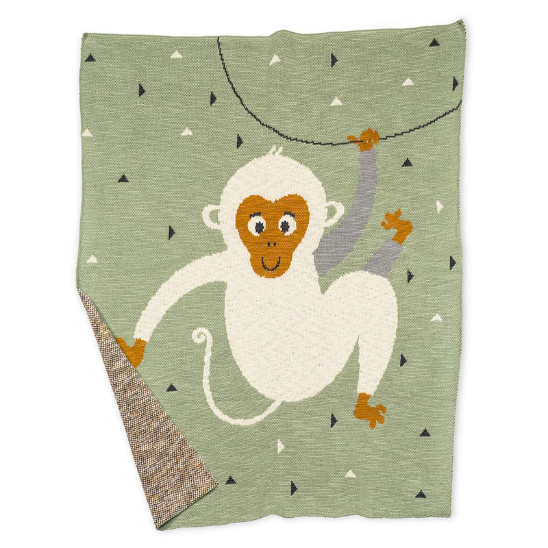 Jeté 100% coton Monkey