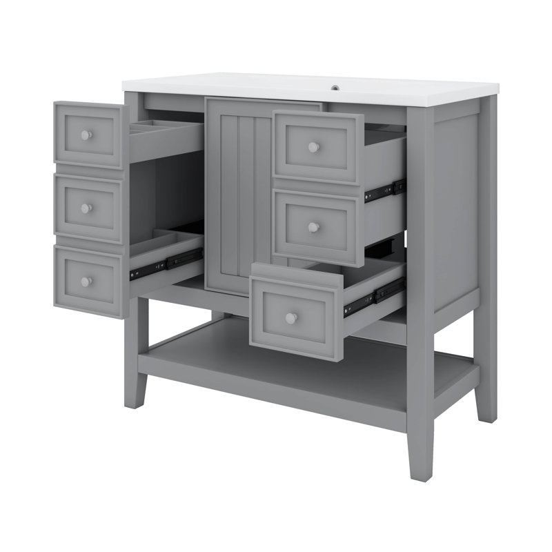Ensemble de meuble-lavabo 36 po avec lavabo, une armoire et trois tiroirs