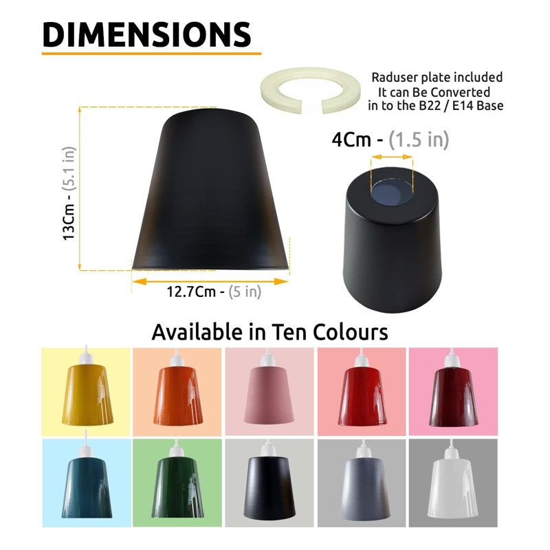 13 cm H Bell Lamp Shade, Cyan Blue 2 Pack