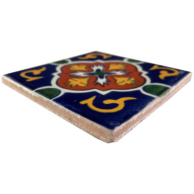 Carreau mexicain 4,2 "x 4,2" 9 pièces TalaMex Blue Granada Talavera