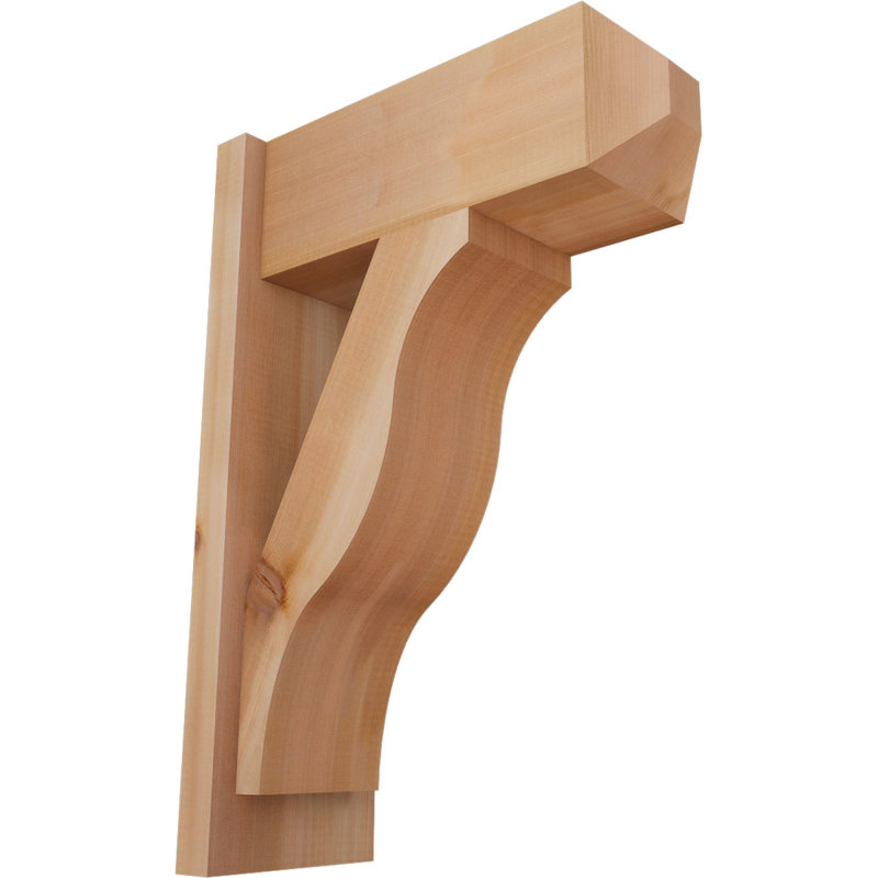 Persienne en bois rustique Funston Craftsman, P 18 po x H 26 po, Cèdre rouge occidental l 7 1/2 po (lisse)