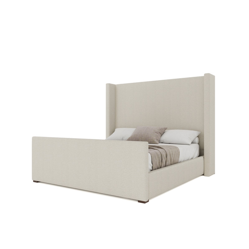 Lit de pied de lit Aylet Luxe, Blanc cassé, King