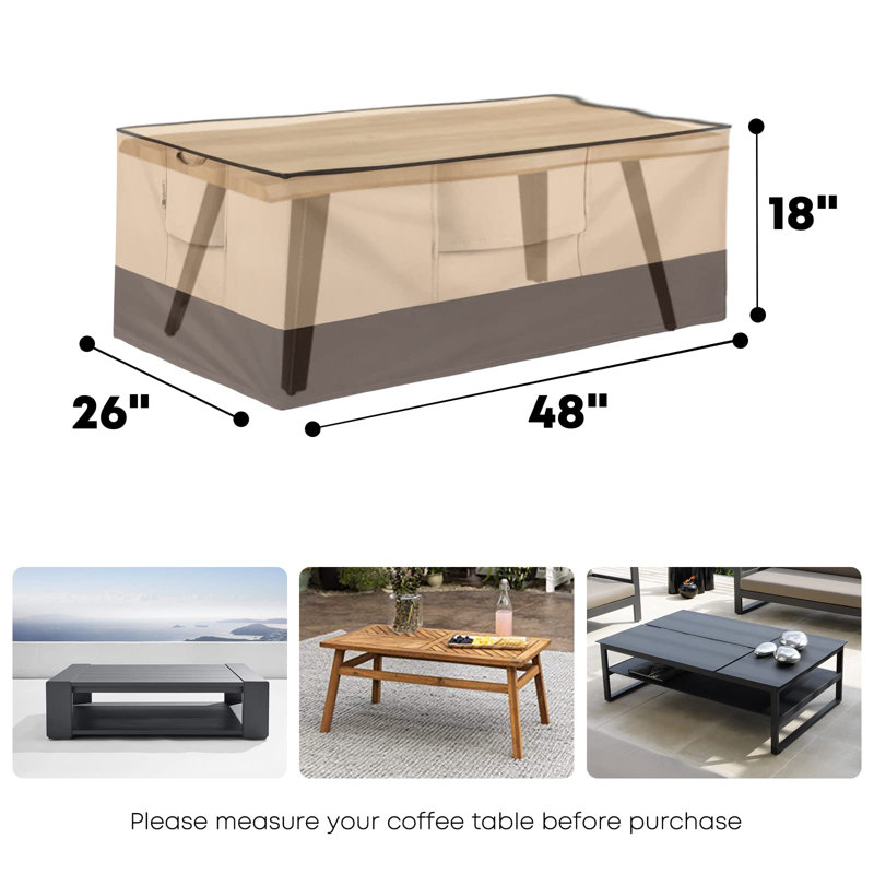 Housse pour table d'extérieur, H 18 po x l 26 po x P 48 po