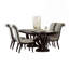 Table de salle à manger à double caisson rectangulaire à finition espresso de style contemporain avec rallonge