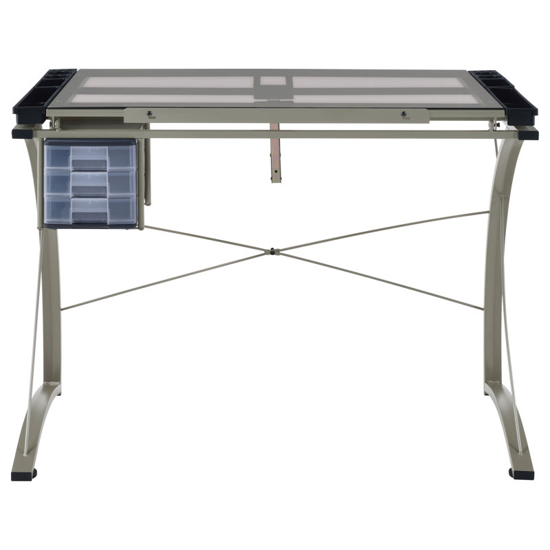 Bureau de dessinateur 3 tiroirs Mendi Champagne