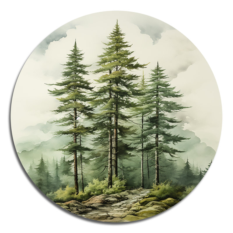 Hadessah vert pin éternelle gardiens II - art floral rond en métal, H 16 po x l 16 po
