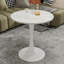 Table basse Mid-Century moderne en marbre veiné blanc pour petits espaces