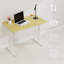 Bureau d'étude à hauteur réglable, bureau à domicile multifonctionnel, 60 cm x 100 cm, structure blanche, plateau en bois naturel | Idée de cadeau-701996817-701996819