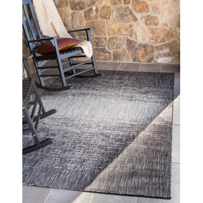 Pindall Charcoal Gray/Gray Indoor/Outdoor Rug
