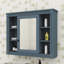 Armoire de rangement murale moderne avec portes miroir et 6 tablettes ouvertes Modern-264910855