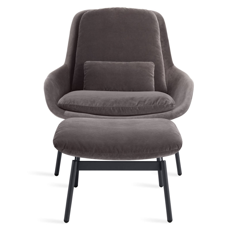 Field Ottoman, Storm Velvet Velvet