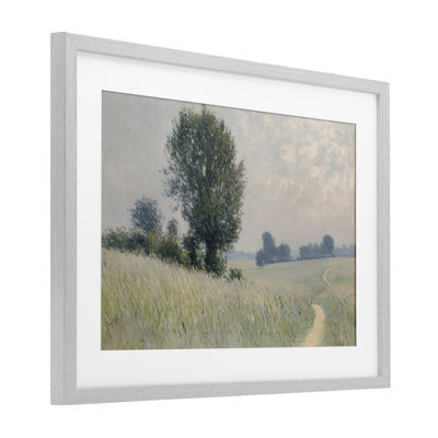 Tall Grass Path in Field, reproduction encadrée sous verre, design par Petal Prints Design