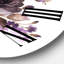 Purple Retro Flowers With Brown Leaves - Traditional Wall Clock-60327342
