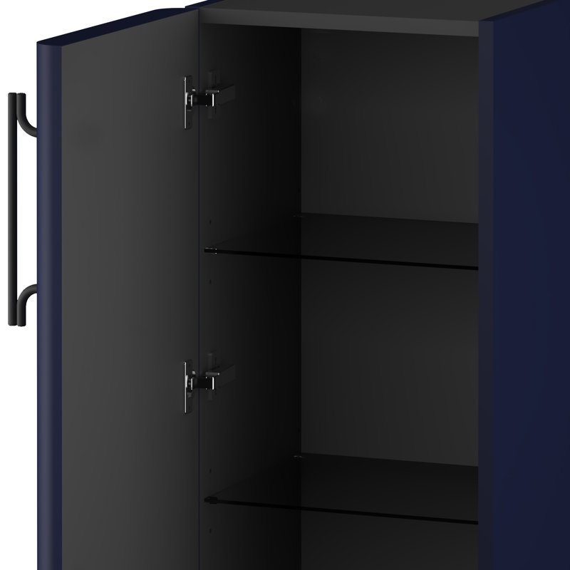 Ashauria Bathroom Cabinet, Left, Wave Blue/Black