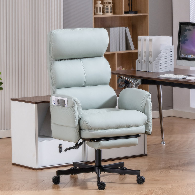 Fauteuil de bureau en cuir de polyuréthane Pu, Sarcelle