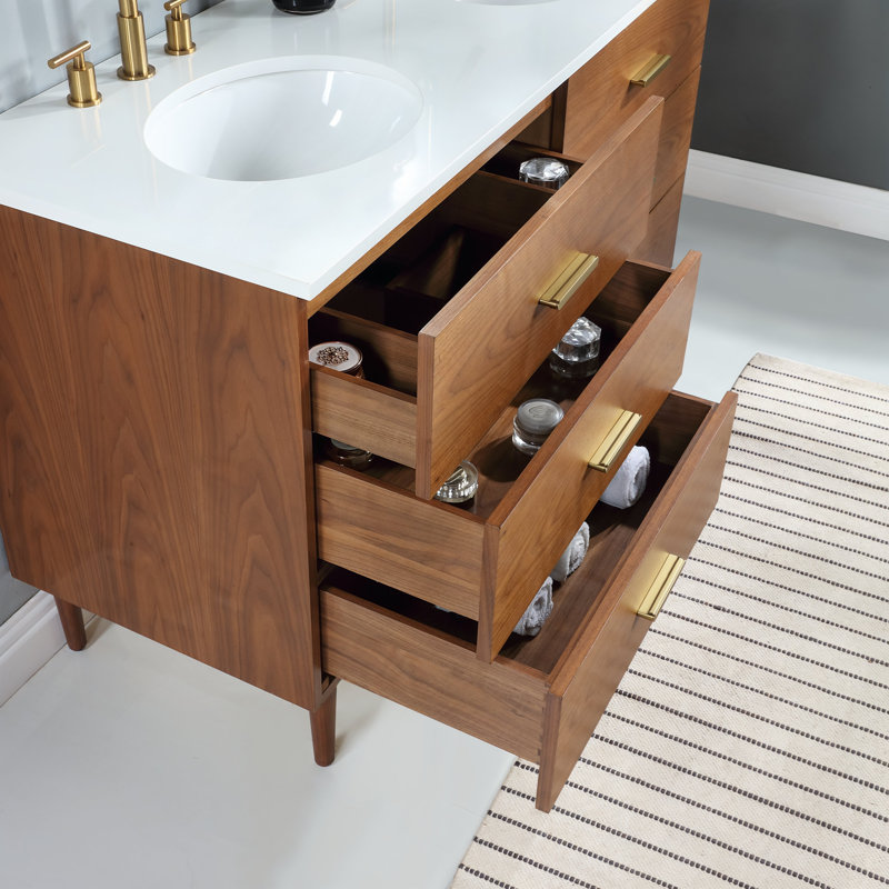 Dondi 54'' Double Bathroom Vanity with Quartz Top