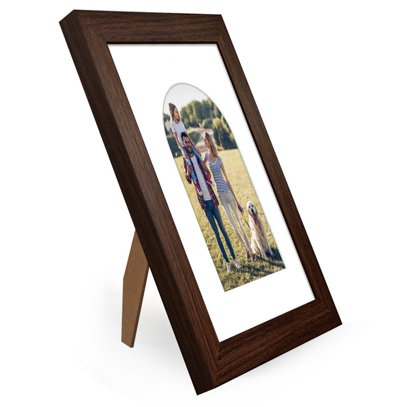 Cadre photo avec tapis en forme d'arche - Idéal pour toute pièce, salon, dortoir, Walnut, 6" x 8"