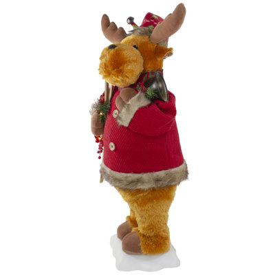 24" Lighted Standing Animated Moose Musical Christmas Figure