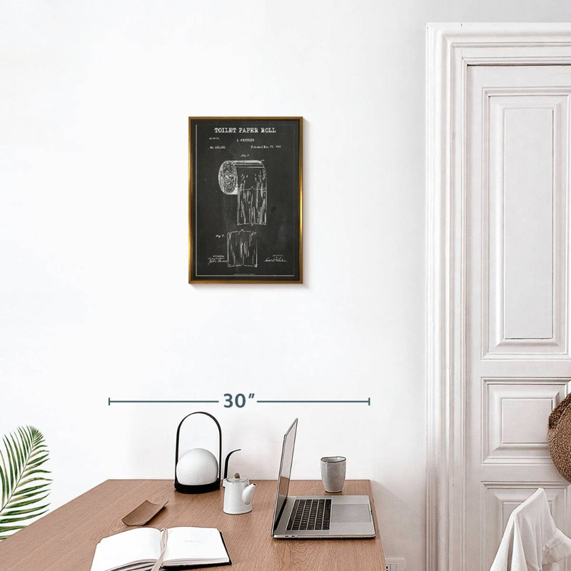 Rouleau de papier hygiénique BW Monténégro, 13" x 19", Cadre flottant doré